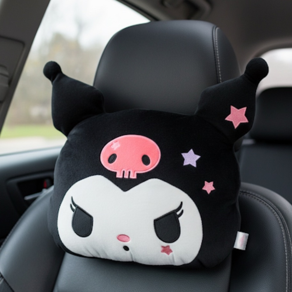 Kuromi Car Headrest Pillow